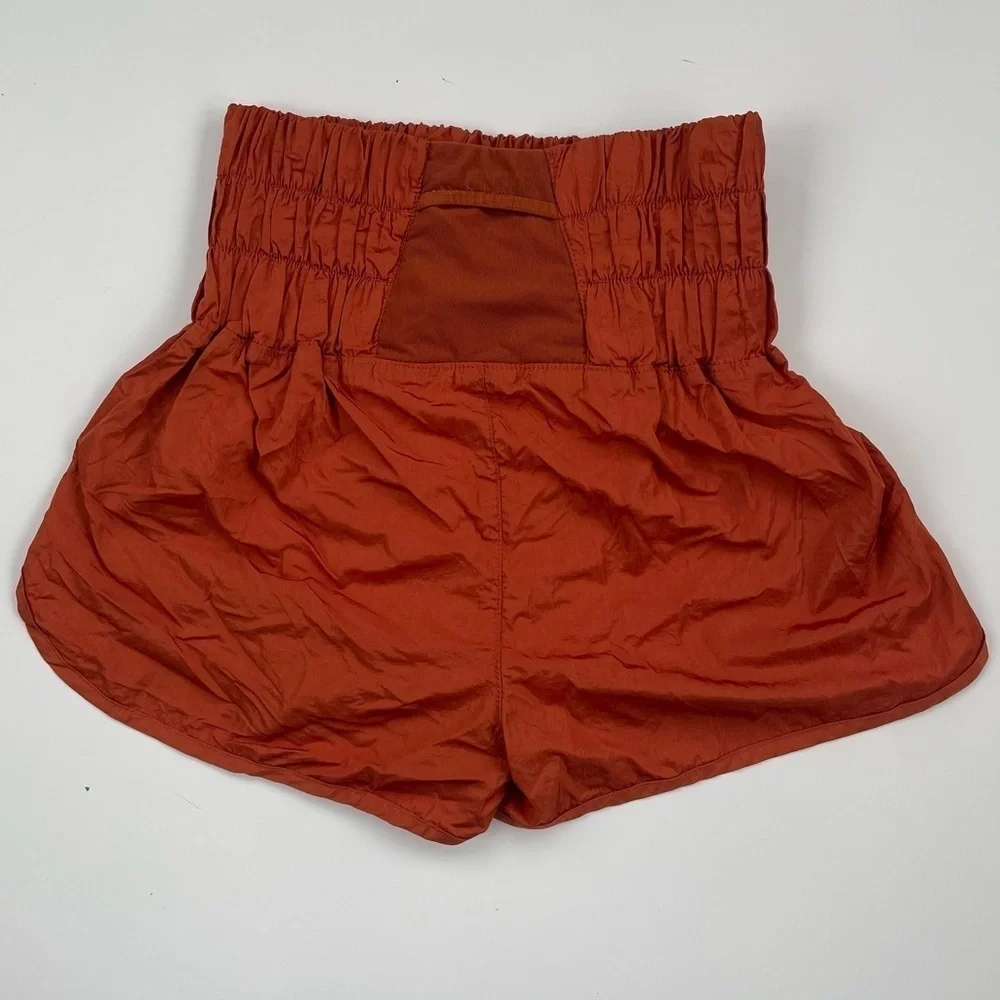 Free People FP Movement Orange High Rise The Way Home Shorts Size XS